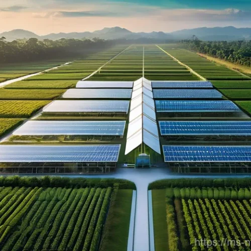 Home 25 스마트 농업의 글로벌 시장 전망 - **Prompt 1: Futuristic Malaysian Smart Farm Landscape**
A breathtaking, wide-angle aerial view o...