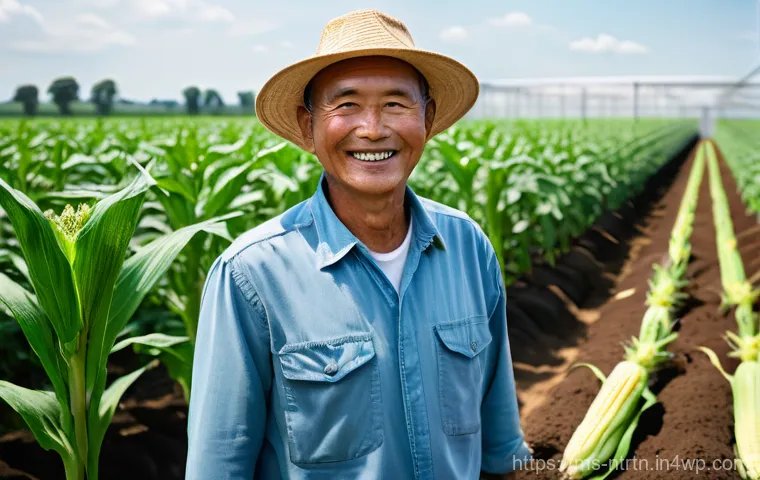 농업 분야 생명공학의 최신 동향 - **Prompt:** A wide, bright shot of a modern, expansive field or a large, high-tech greenhouse filled...